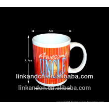 Haonai customized decal ceramic travel mug, ceramic mug